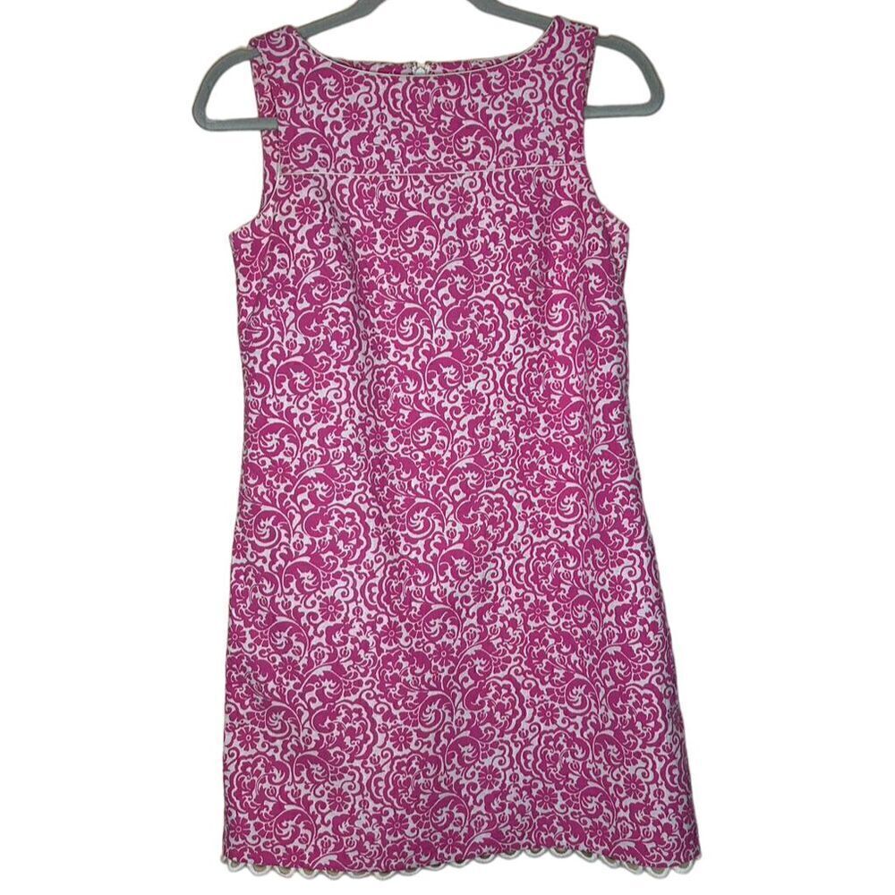 Lilly Pulitzer Vintage White Label Vanilla Headmaster Sophia Jacquard Dress sz 2